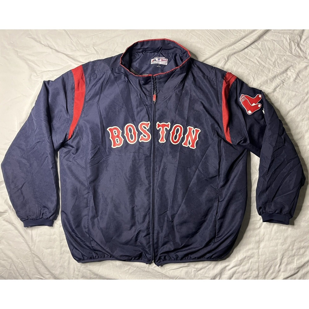 Majestic Boston Red Sox Therma Base Jacket Men's 3X Blue Full Zip Baseball MLB